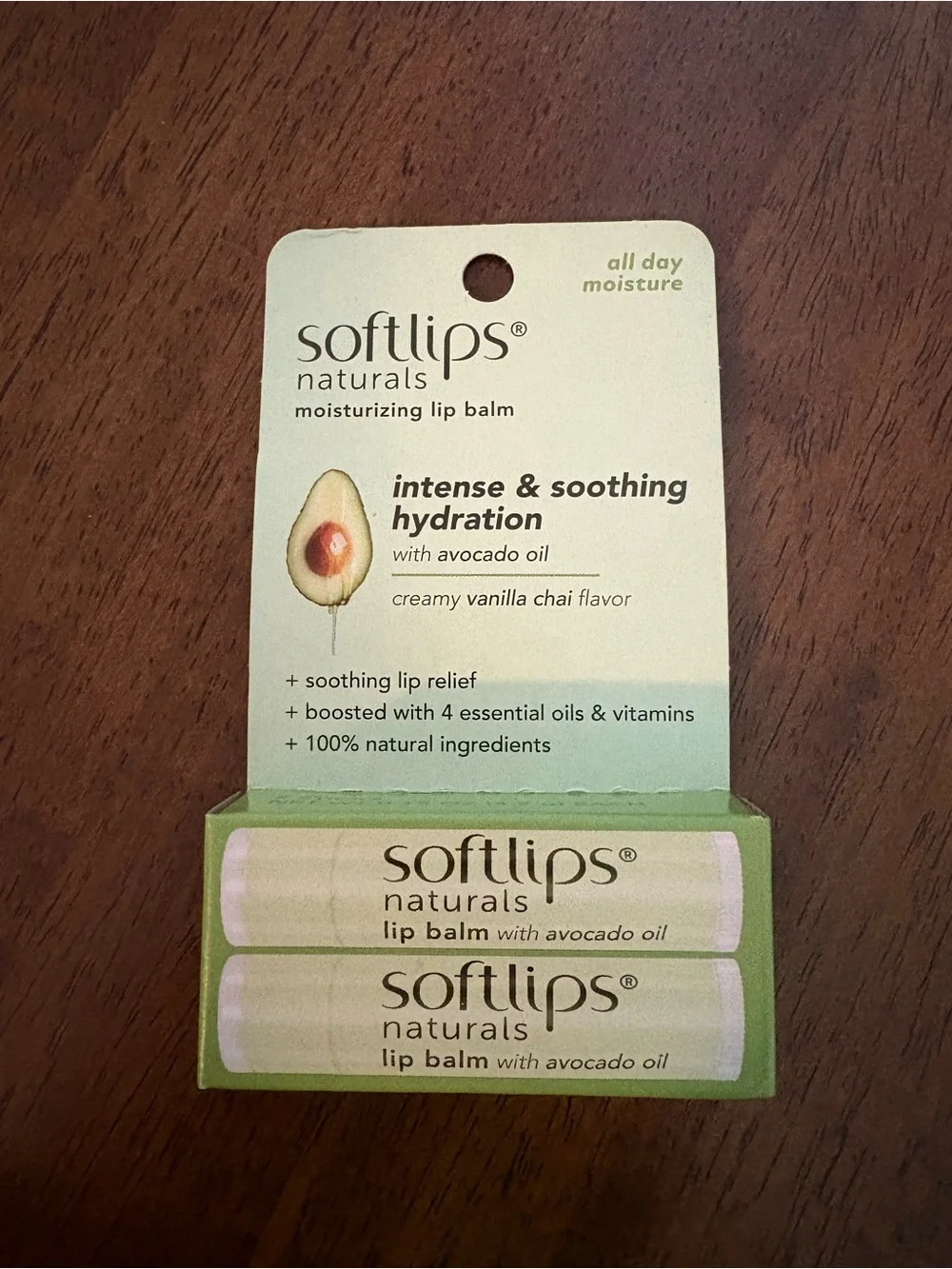 10 Softlips Naturals Lip Balm Avocado Oil Vanilla Chai